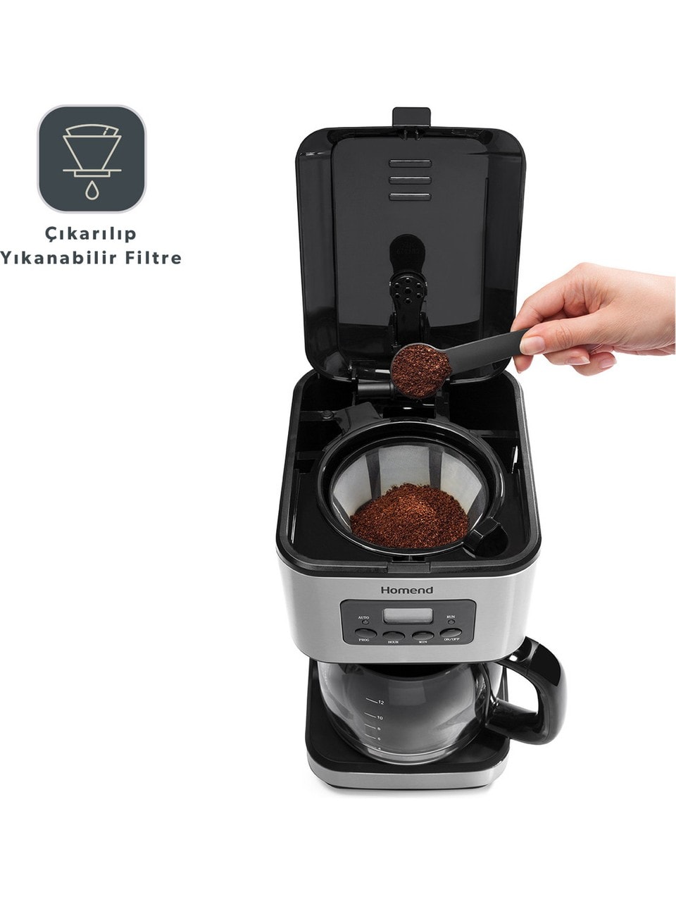 Homend Coffeebreak 5046h Otomatik Zaman Ayarlı XL (12 Fincan) Filtre Kahve Makinesi 