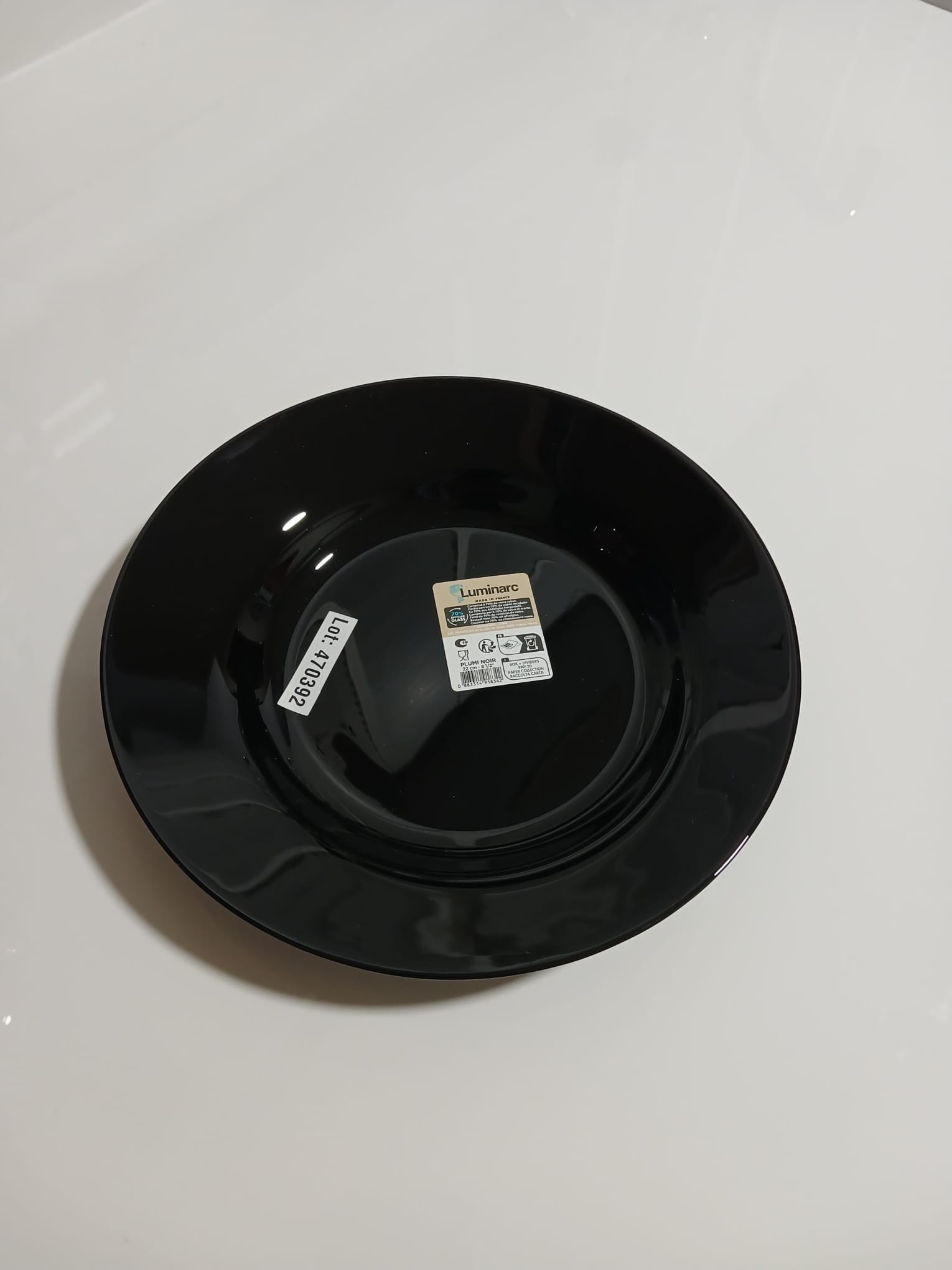 LUMİNARC Plumı Noir Yemek Tabağı 6 adet SİYAH (22 CM)
