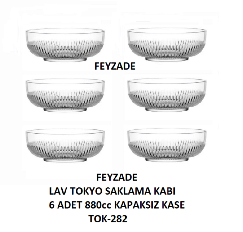 LAV FEYZADE TOKYO SAKLAMA KABI 6 ADET 880cc KAPAKSIZ KASE