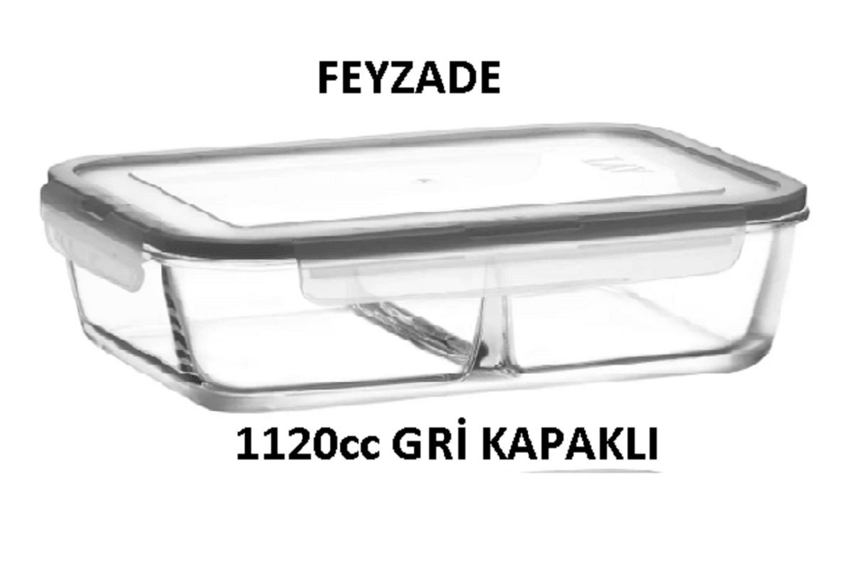 LAV FRESCO İki Bölmeli Kilitli Cam Saklama Kabı 1 ADET 1120cc DİKDÖRTGEN (FRS-297)