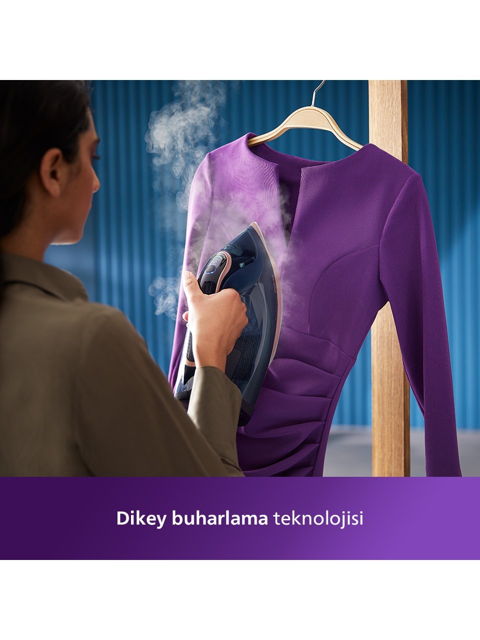 Philips 8000 Serisi Azur Buharlı Ütü, DST8050/20, 3000W, 260g Turbo Şok Buhar, 85g/dk Sürekli Buhar, Sıfır Yanık Riski, 50ml'lik Su Haznesi, OptimalTEMP Teknolojisi, SteamGlide Elite Taban, 