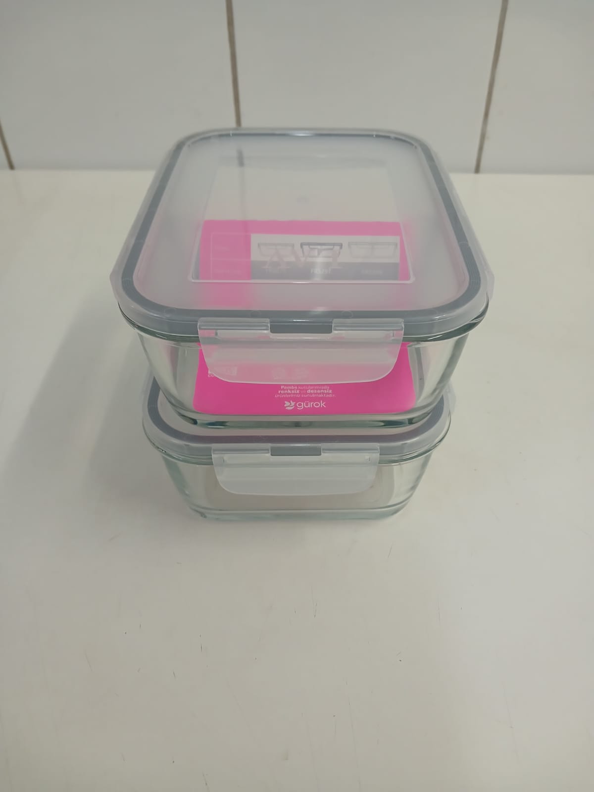 LAV FRESCO İki Bölmeli Kilitli Cam Saklama Kabı 2’li Set 1120cc DİKDÖRTGEN (FRS-297)