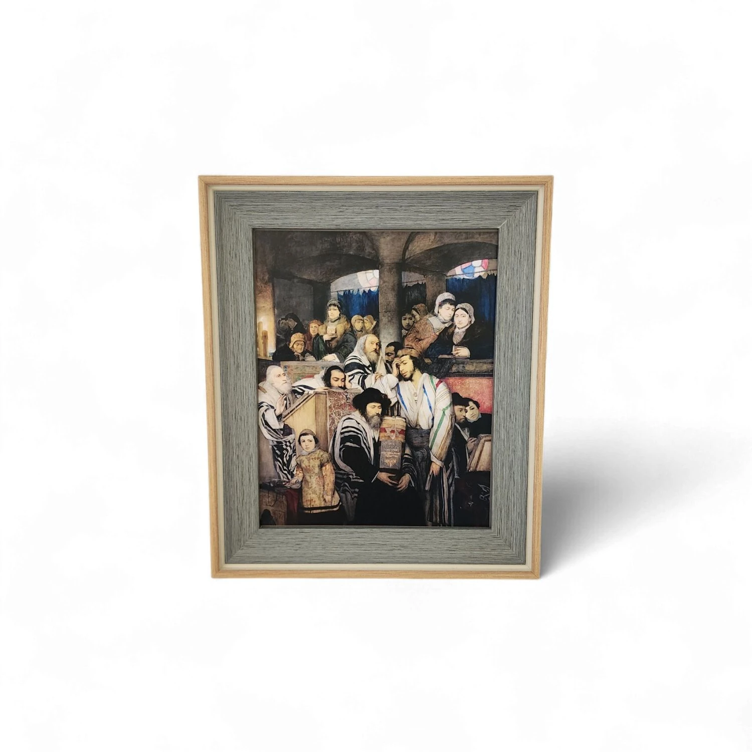 Yom Kippur'da Havrada Dua Eden Yahudiler - Maurycy Gottlieb Özel Çerçeve