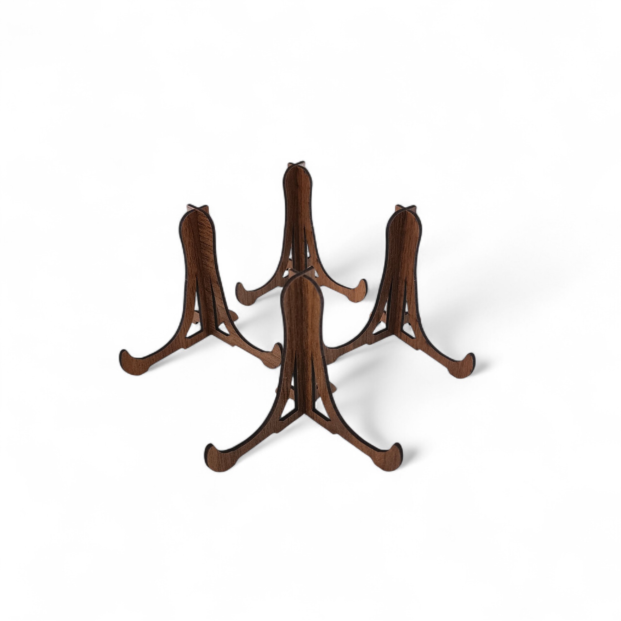 Tabak ve Süs Levhaları Gerçek Ahşap 4'lü Teşhir Ayağı 10 cm x 10 cm Stand