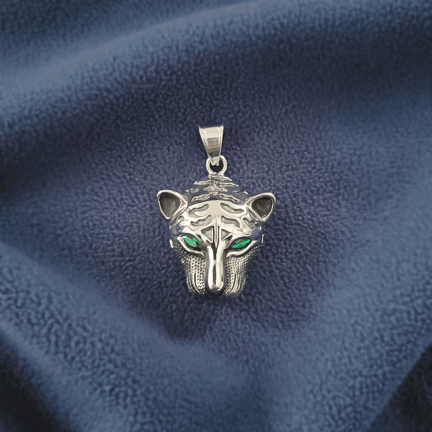 Tiger Head Steel Pendant