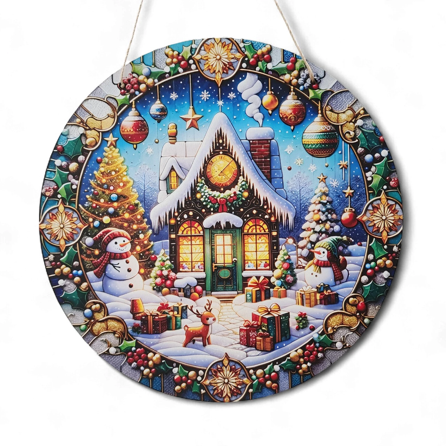 Kardan Adamlı Yeni Yıl Evi Kapı ve Duvar Süsü