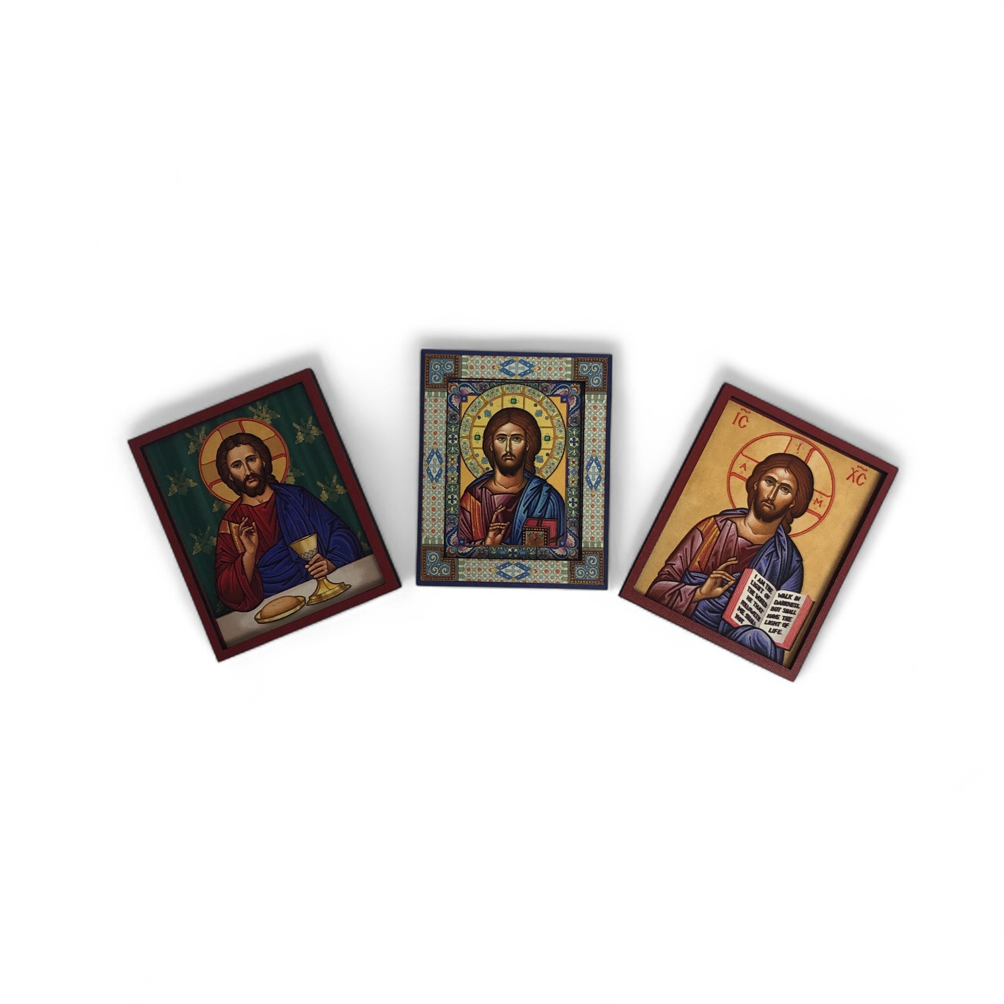 İkona 3'lü Magnet İsa Mesih Kabartma Çerçeveli No 5