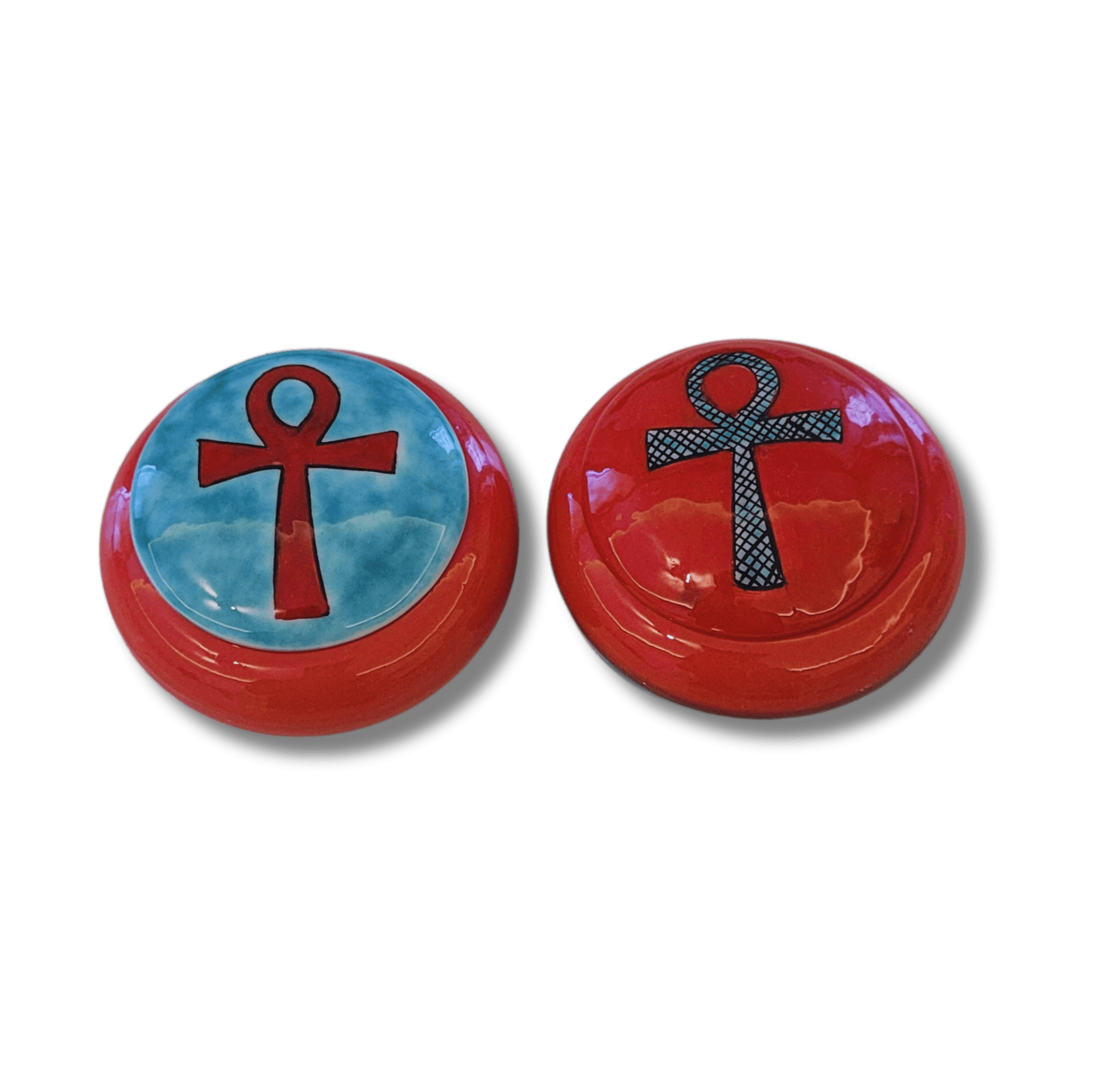 Tile Box Powder Dispenser with Ankh Symbol 2x1