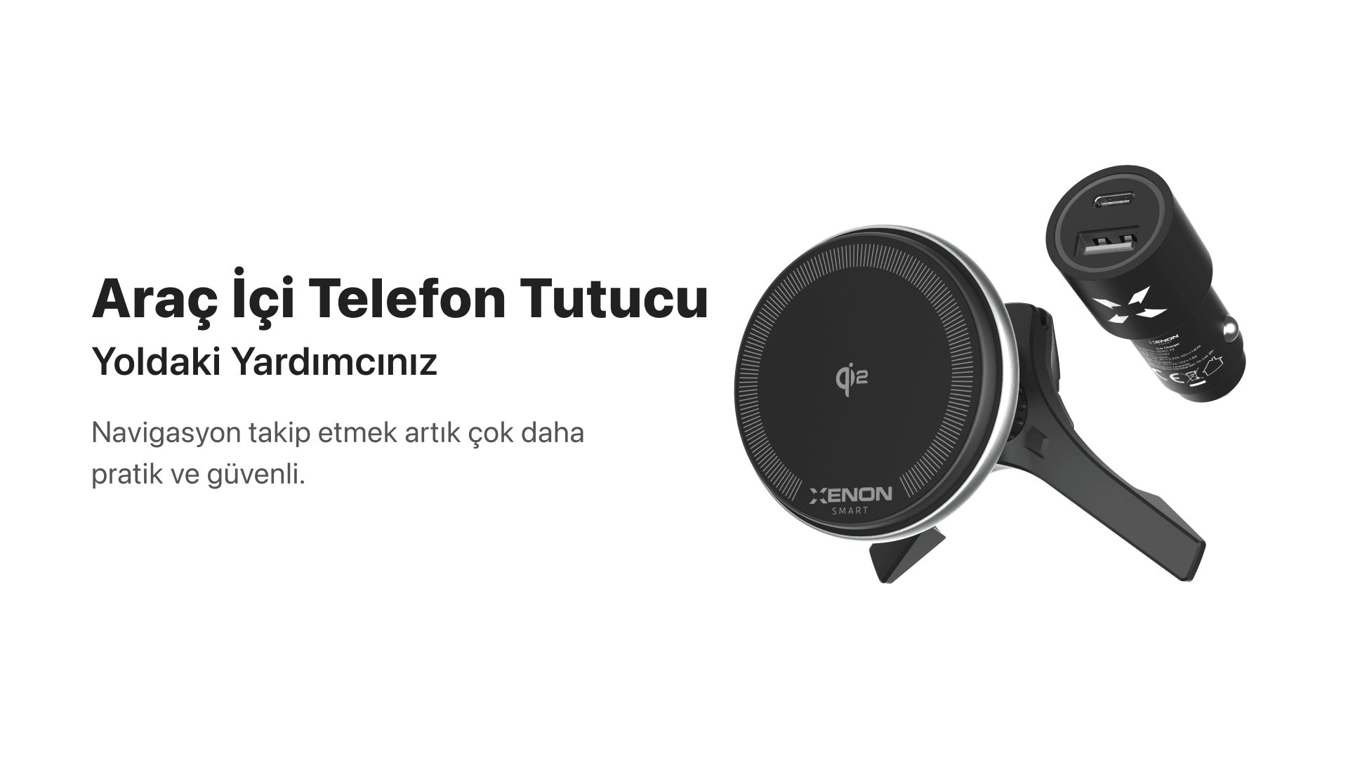 Araç İçi Kablosuz Şarj ve Telefon Tutucu