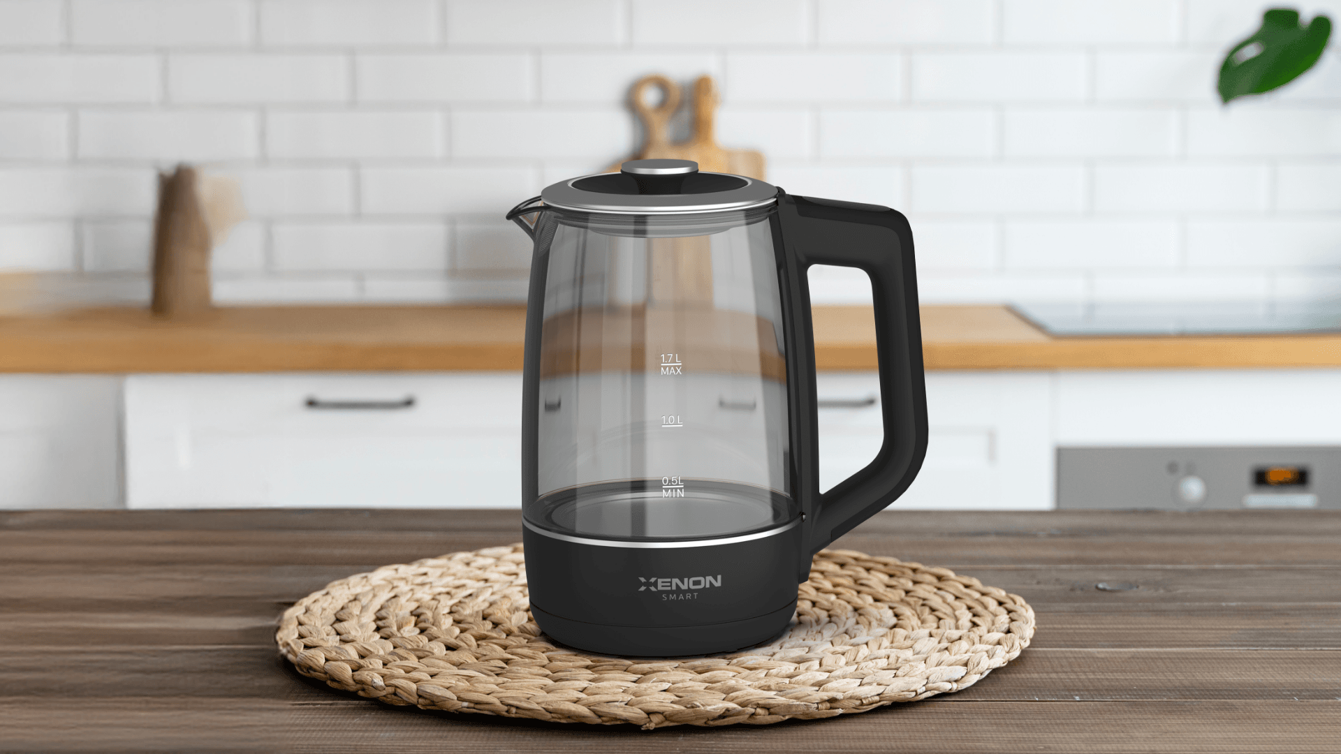 Akıllı Cam Kettle 1.7 L Siyah