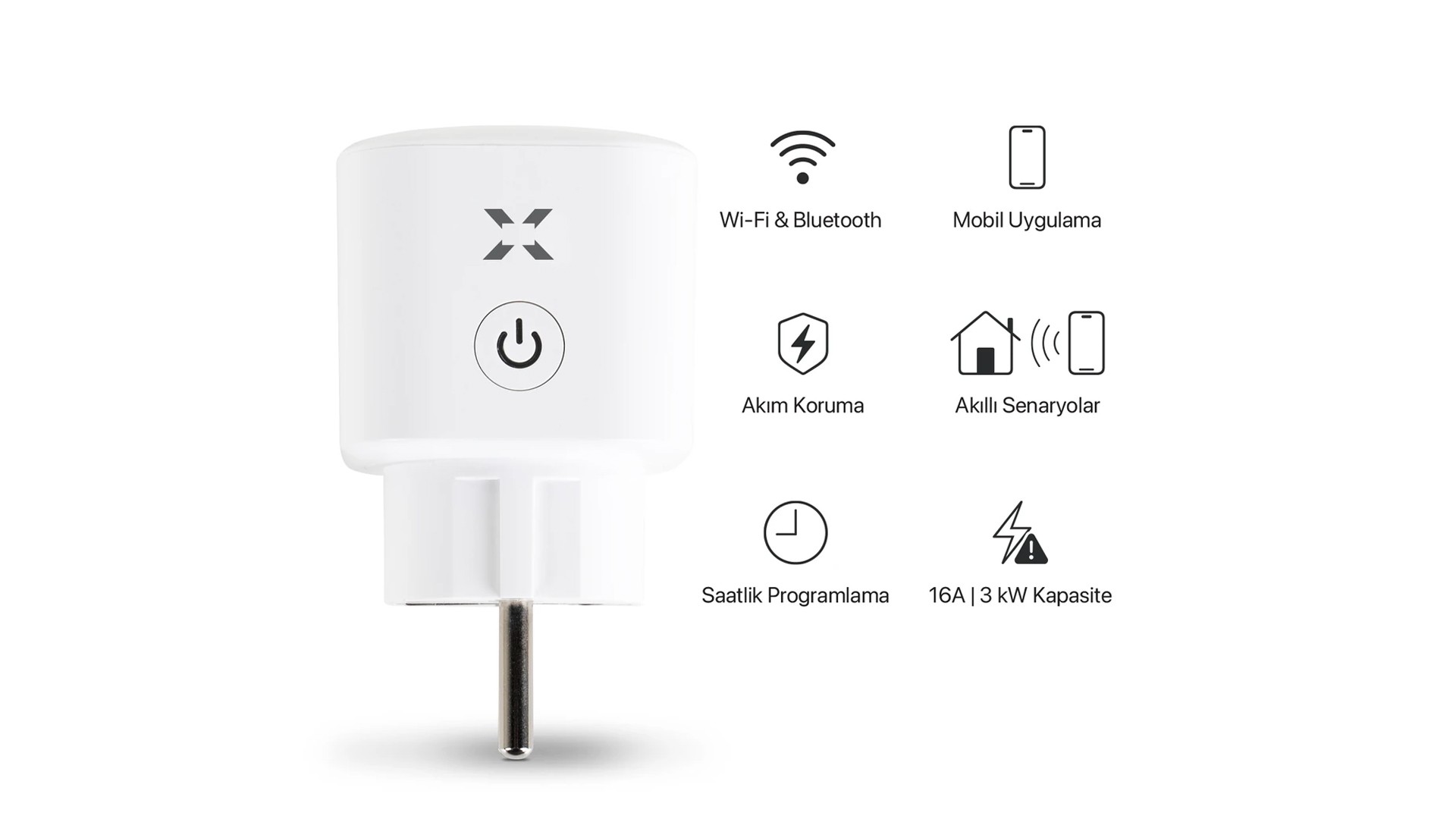 Akıllı Akım Korumalı Priz Wi-fi/Bluetooth