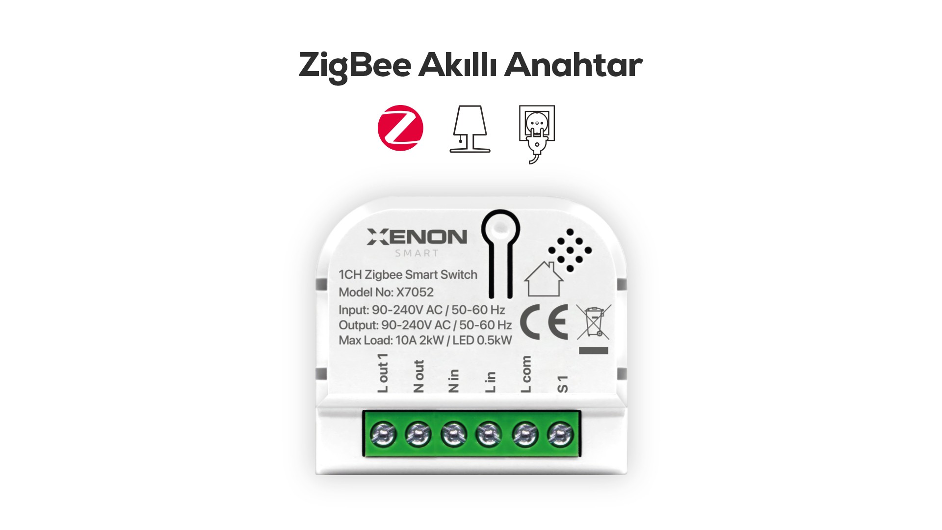 Zigbee Anahtar Modülü Tekli