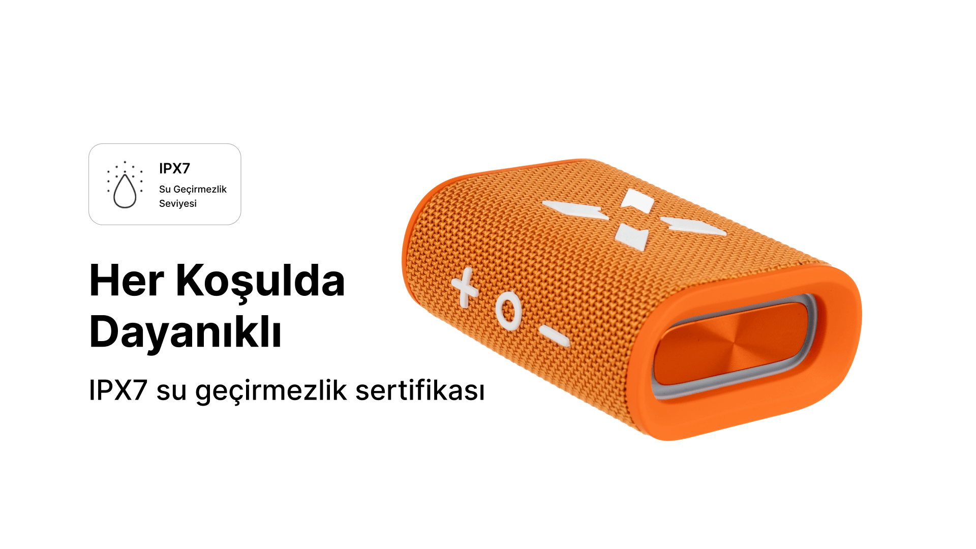 Bluetooth Hoparlör Suya Dayanıklı IPX7 Turuncu
