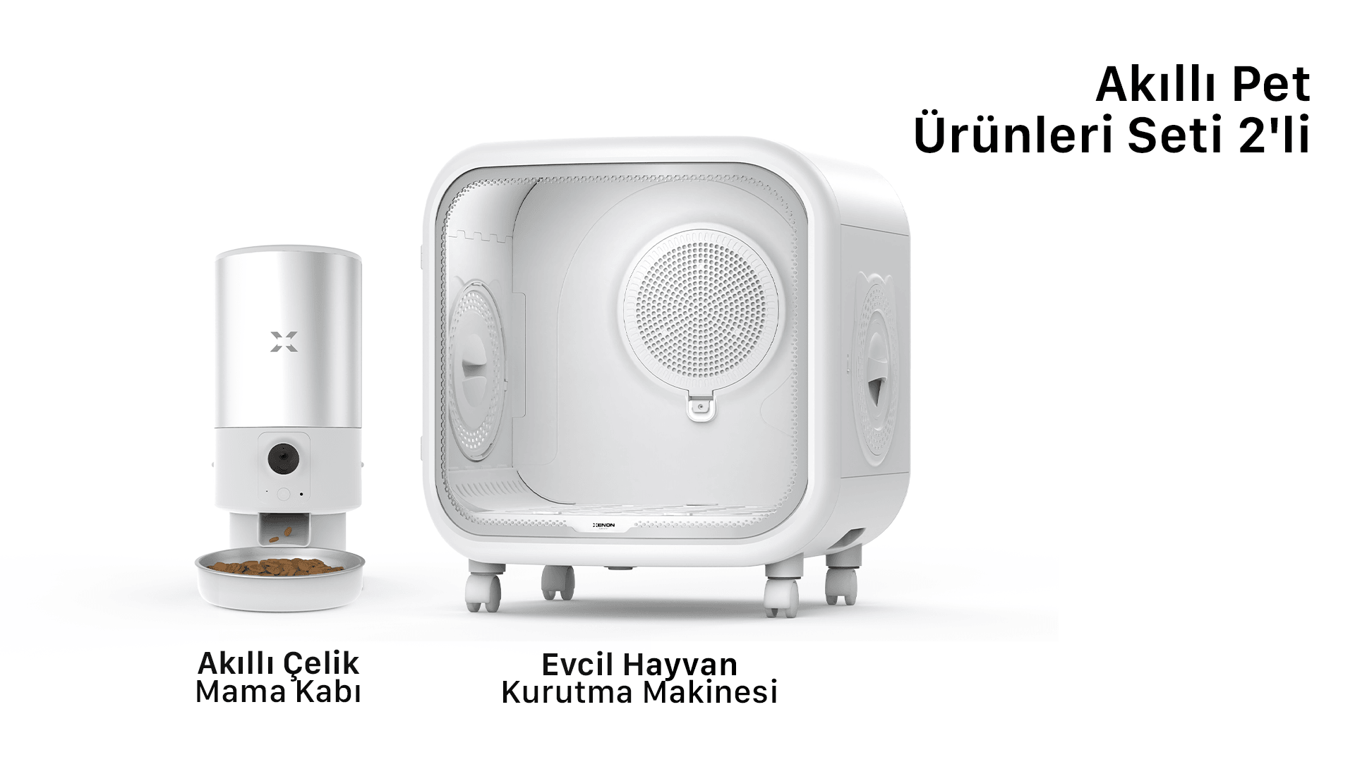 Evcil Hayvan Kurutma Makinesi ve Akıllı Çelik Mama Kabı Seti