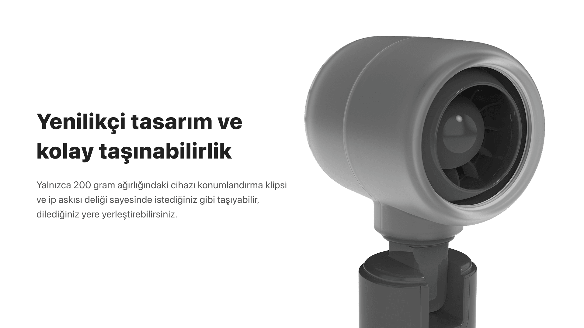 Mini El Fanı Gri