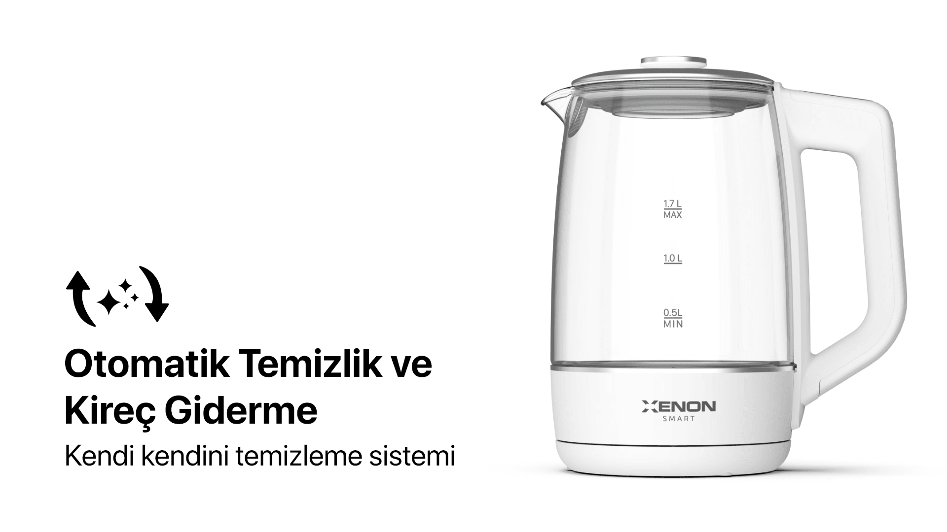Akıllı Cam Kettle 1.7 L Beyaz