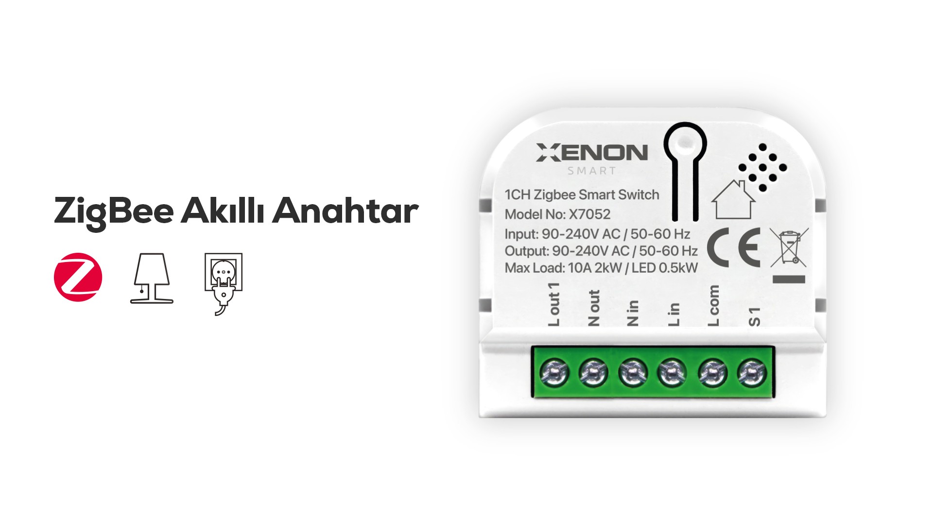 Zigbee Anahtar Modülü Tekli