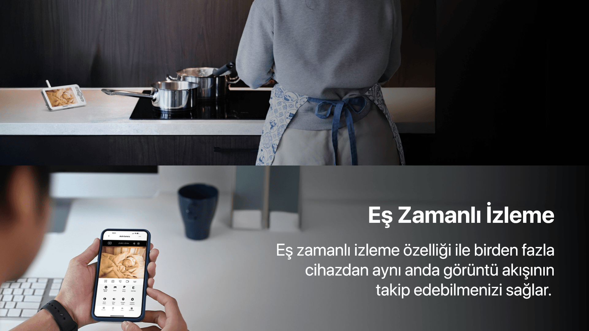 Akıllı Bebek Kamerası Dijital Monitörlü 5" LCD Smart Baby Camera