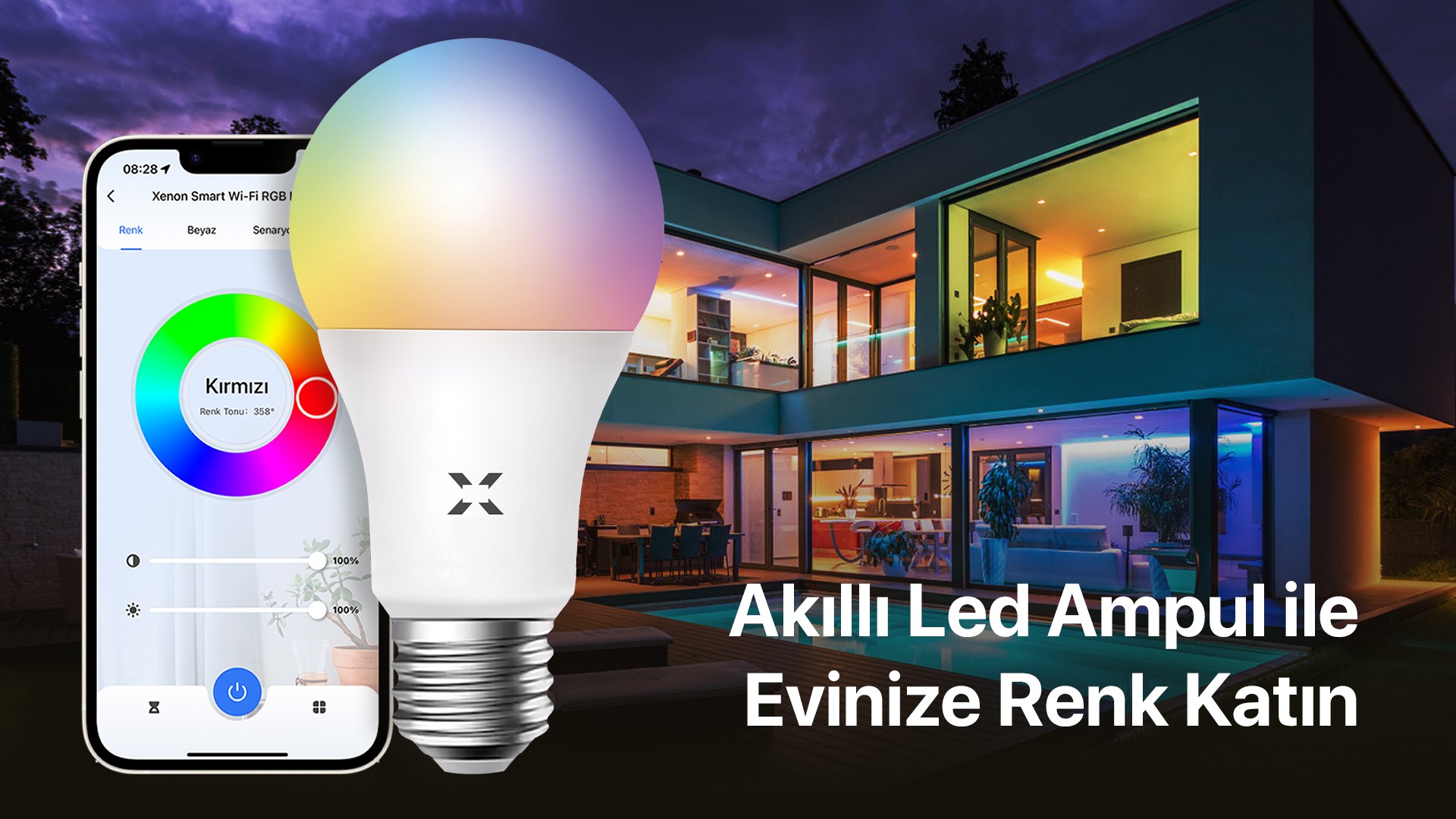 Wi-Fi LED Akıllı RGB Ampul (3 adet)