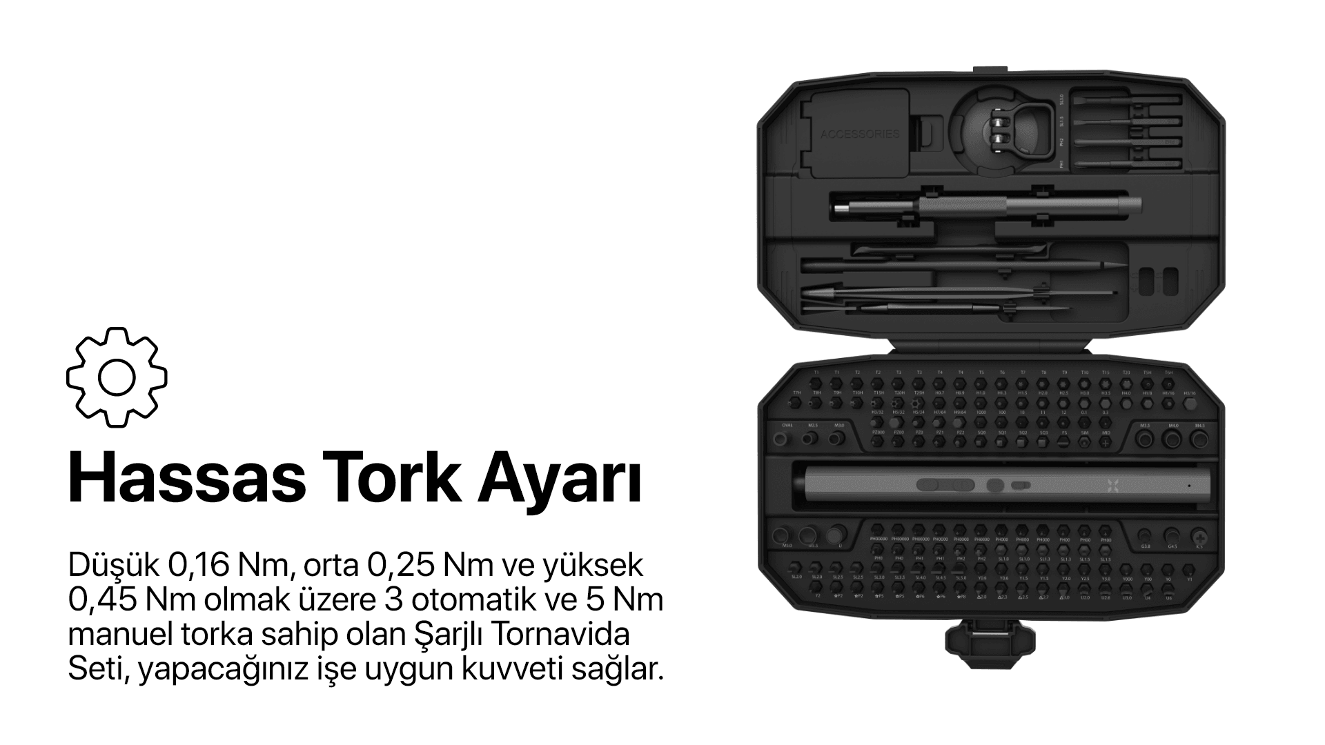 Hassas Şarjlı Tornavida Seti (153 parça)