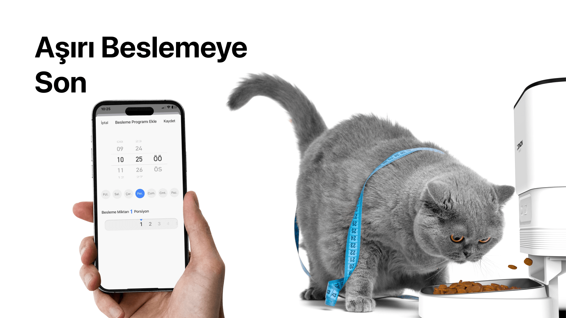 Akıllı Mama Kabı Beyaz