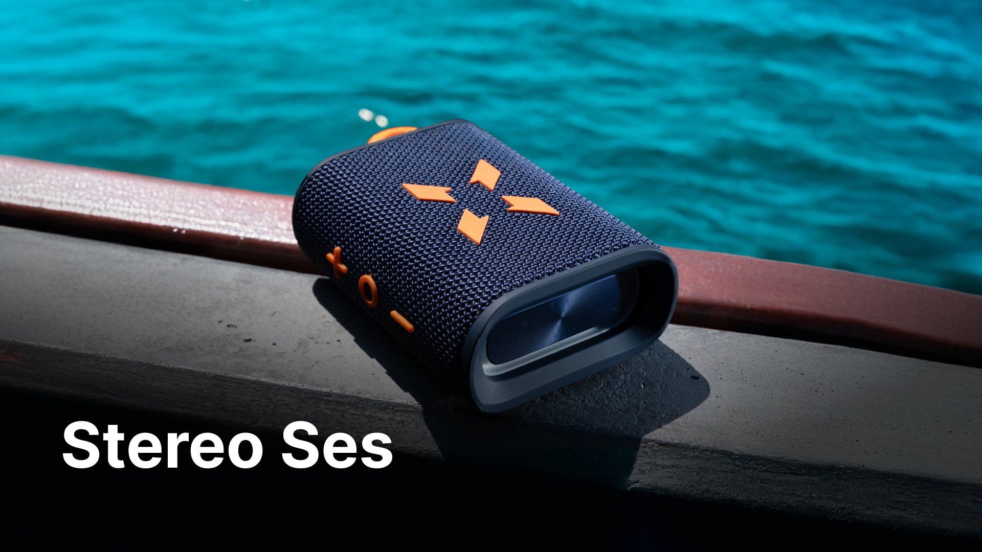 Bluetooth Hoparlör Suya Dayanıklı IPX7 Lacivert-Turuncu