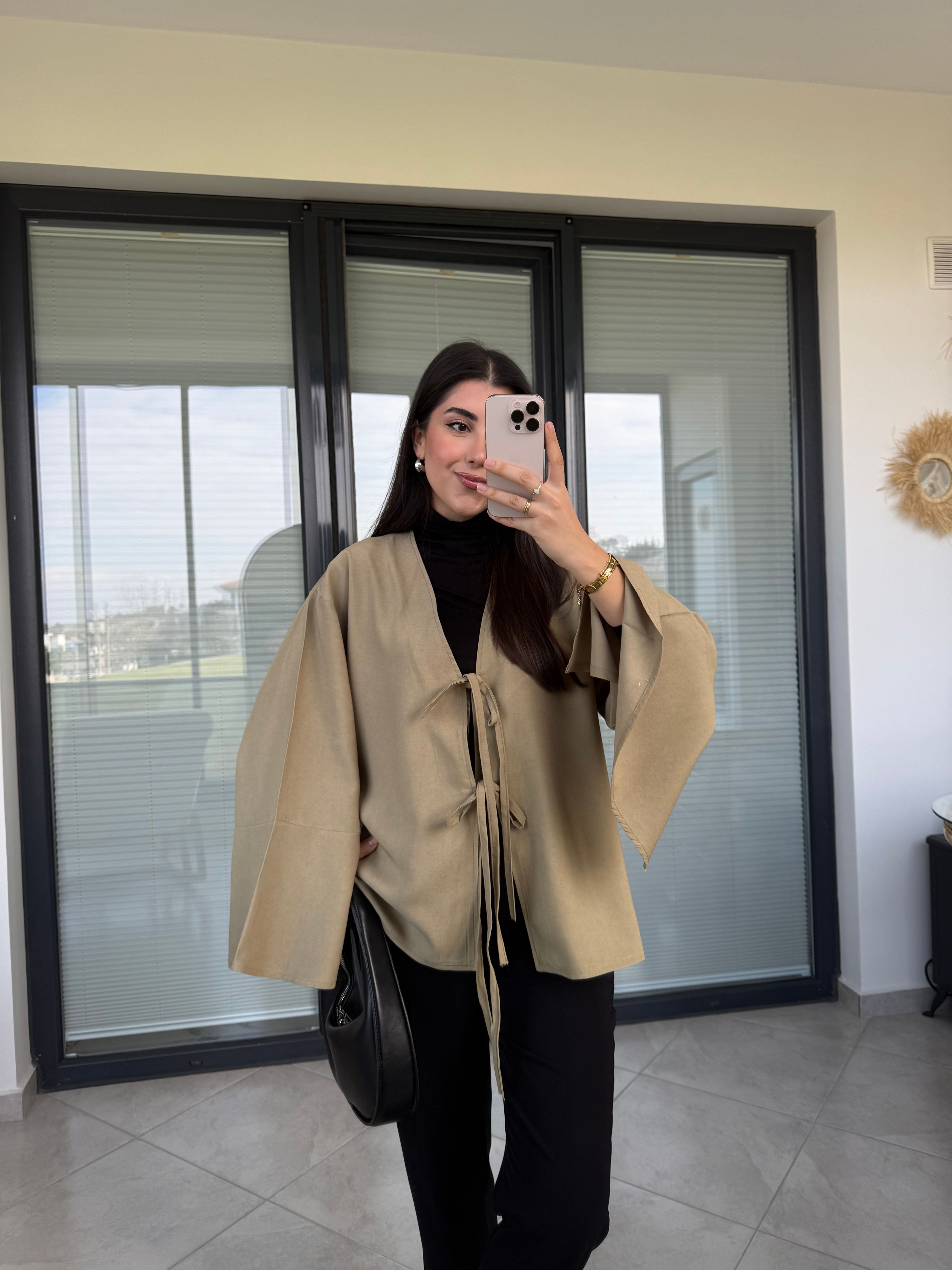 ÖNDEN BAĞLAMALI CEKET- yeşil
