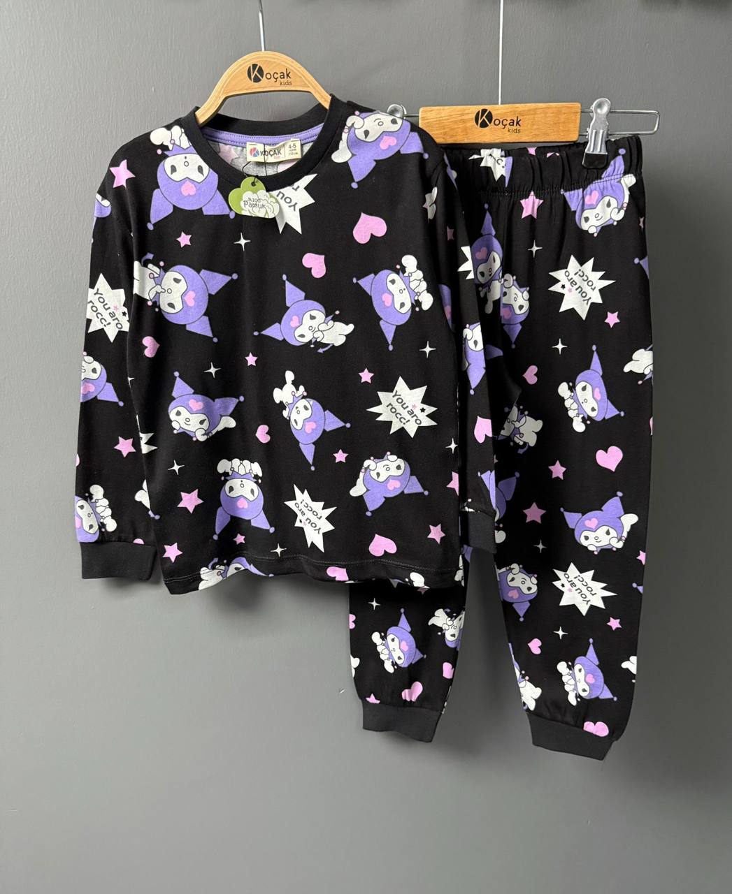 P3303 Kuromi Desenli Uzun Kol Pijama Takımı