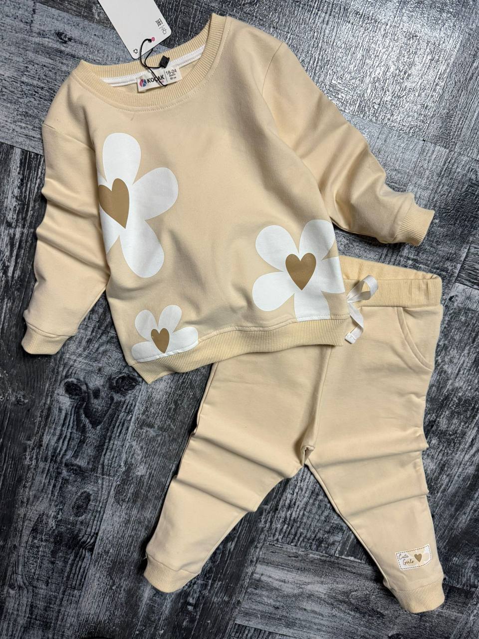 3337 ÇİÇEKLİ KIZ BEBE TAKIM