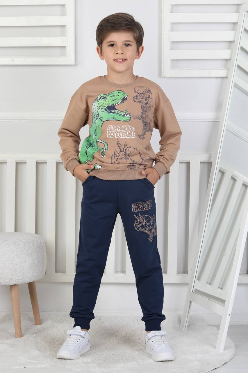 Stl T-Rex Baskılı Erkek Takım