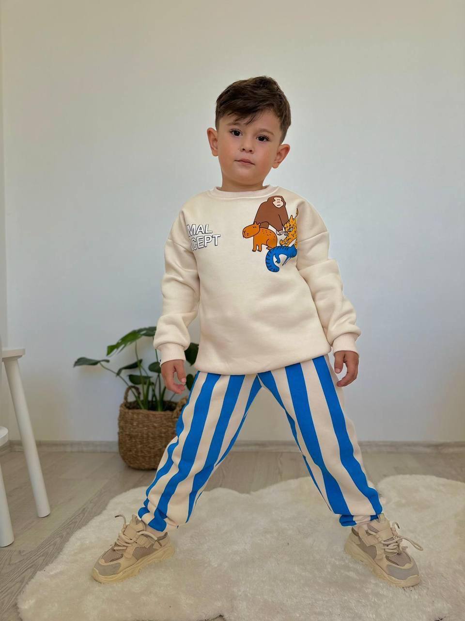 3 ip Şardonlu Animal Concept Erkek Takım