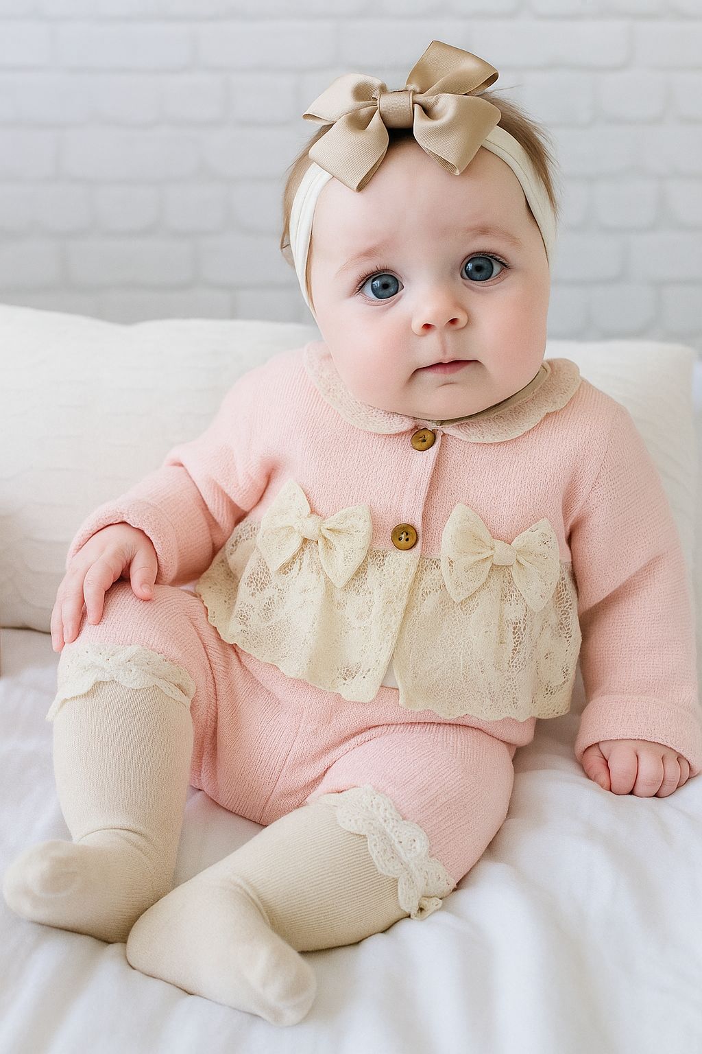 Miniloy 1507 Kurdale Detaylı İçi Badili 3 lü Kız Bebek Takım