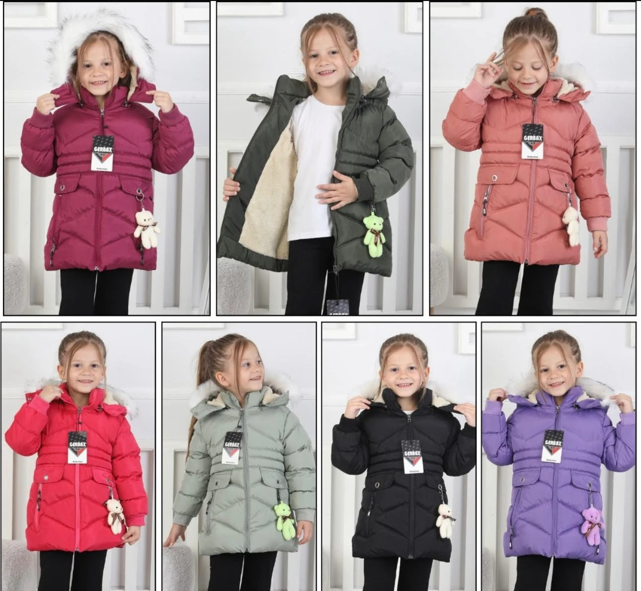 Grb 355 Ayıcık Figürlü İçi Polar Kapişonlu Mont