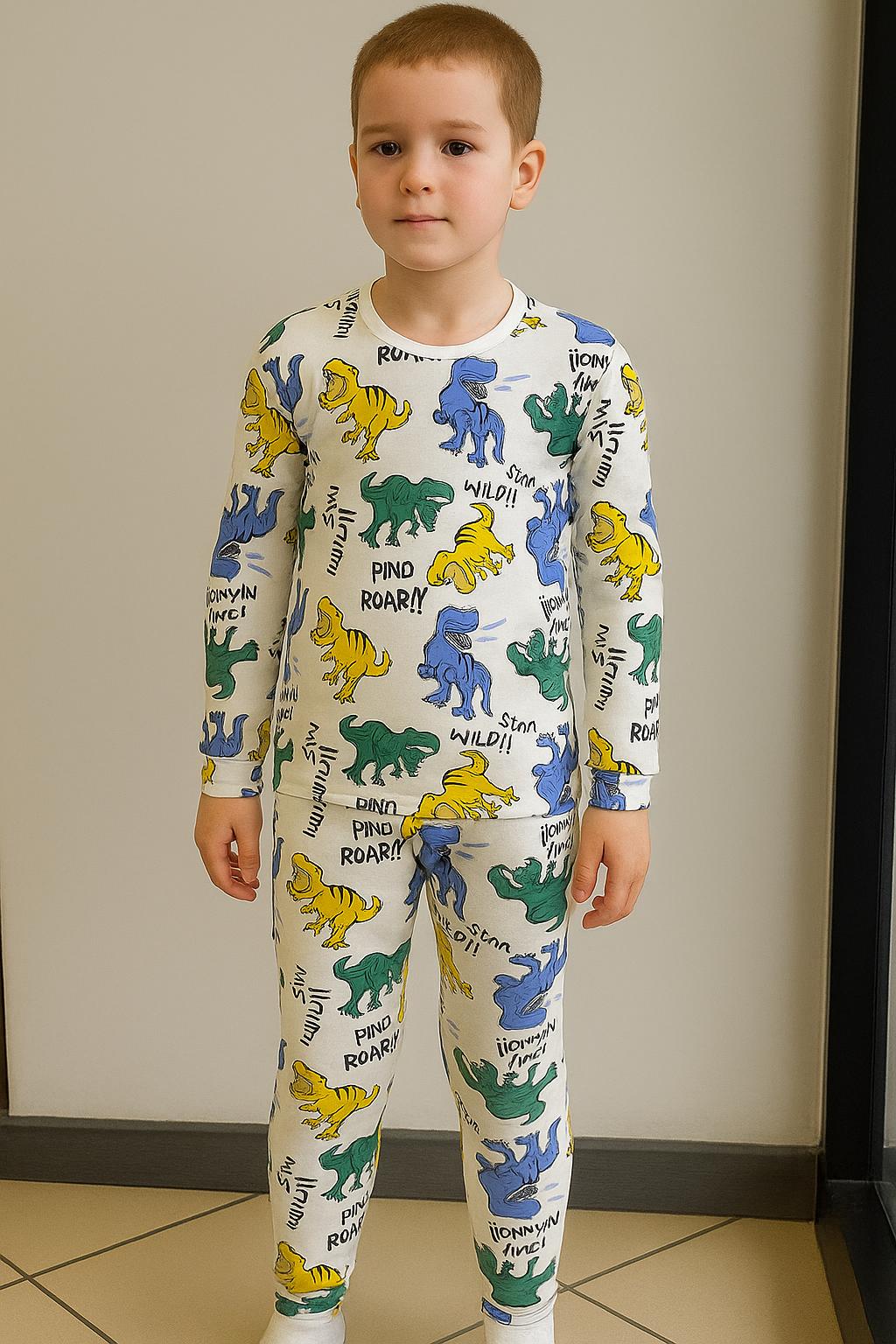 Stl Dinazor İnterlok Kalın Erkek Pijama Takım