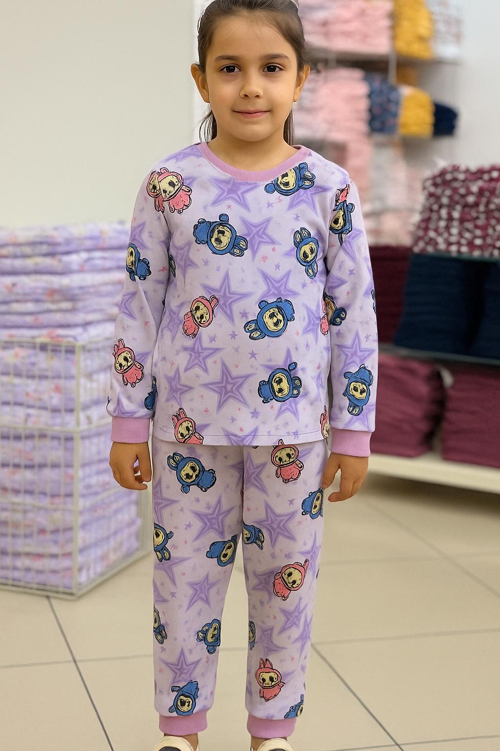 Stl Yıldız Labubu İnterlok Kalın Kız Pijama Takım
