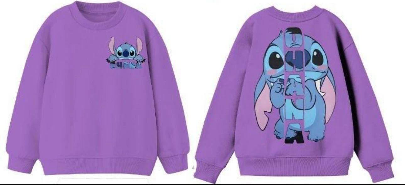 sky 8369 Stich Ohana Baskı Kız Sweat