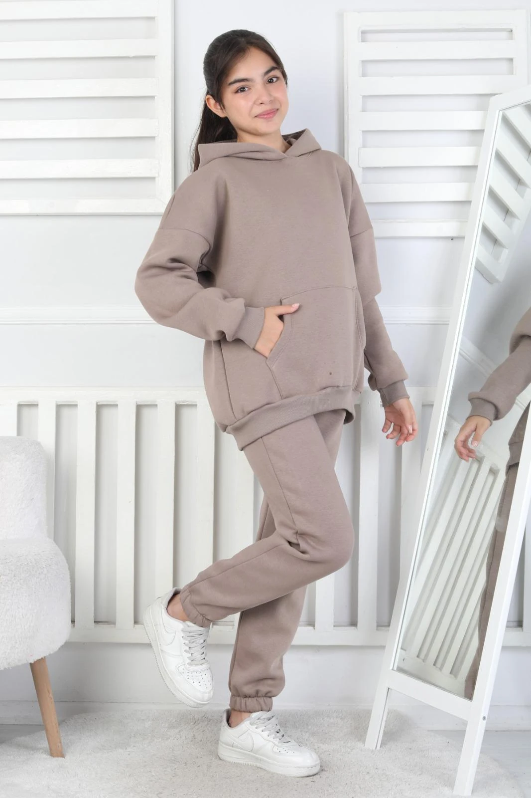 1062 Sade Basic Kapüşonlu Takım