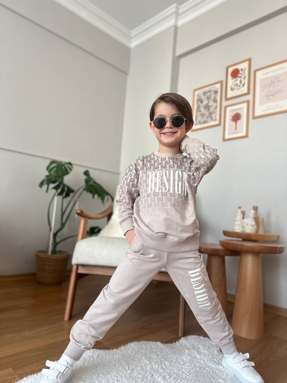 1313 Design Kargo Cep Garson 2li Takım - Krem Rengi