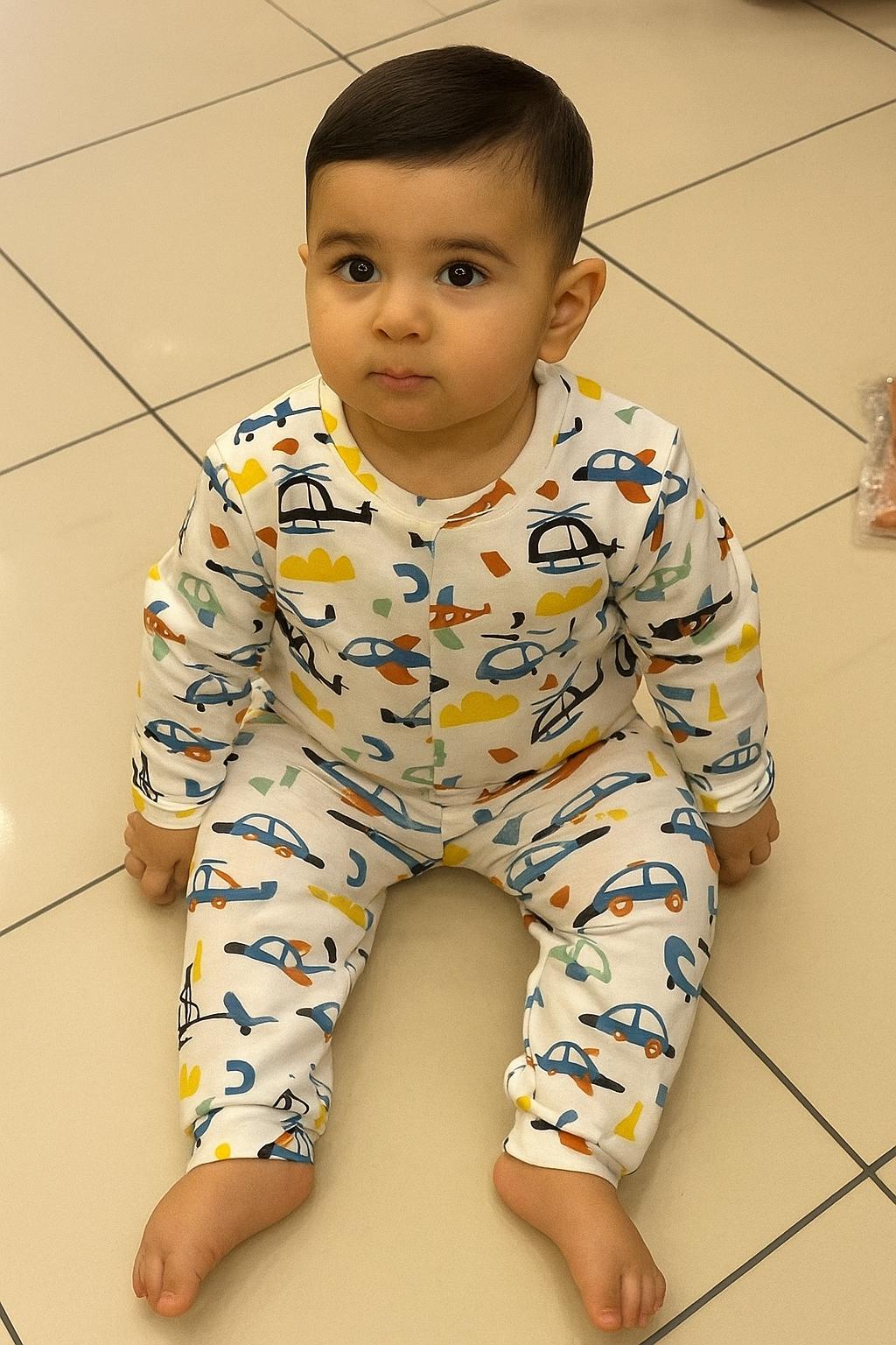 Stl Uçak Helikopter İnterlok Kalın Erkek Pijama Takım