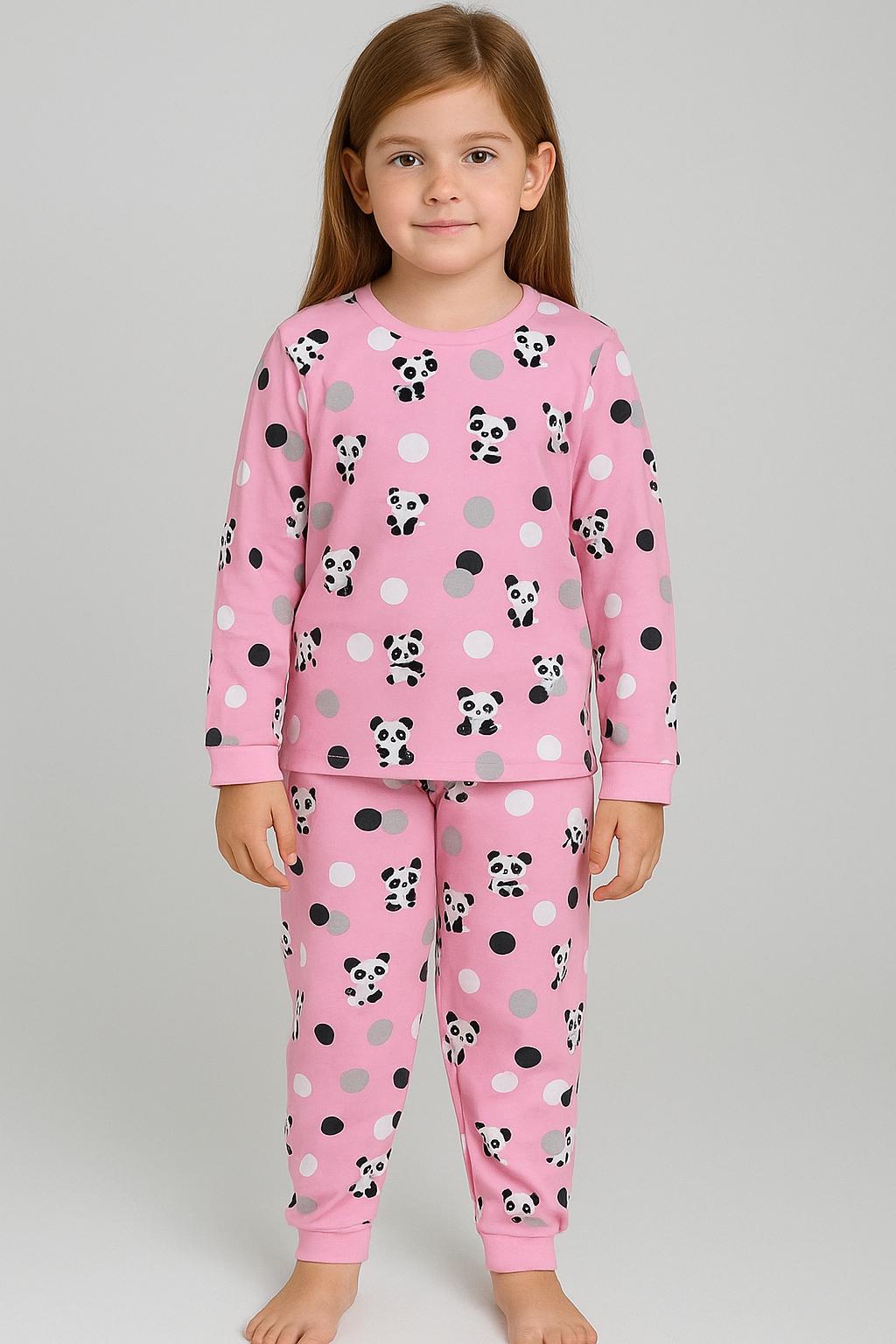 Stl Panda İnterlok Kalın Kız Pijama Takım