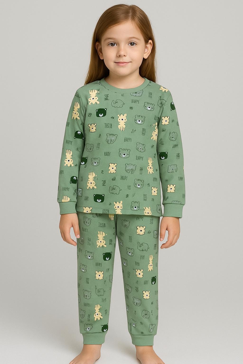 Stl Aslan Kedi İnterlok Kalın Unisex Pijama Takım