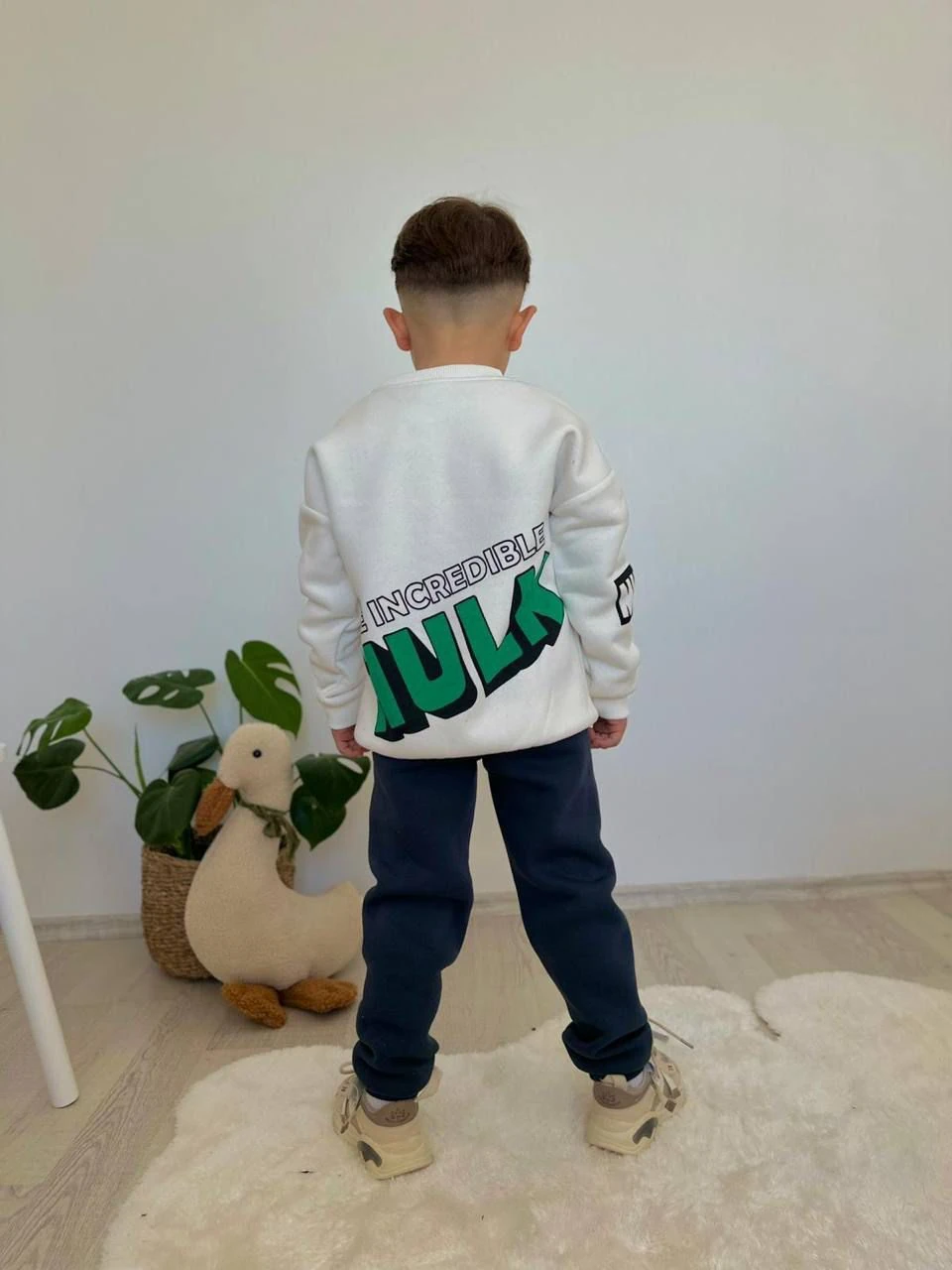 3 iplik şardonlu New Hulk Avengers Erkek Takım