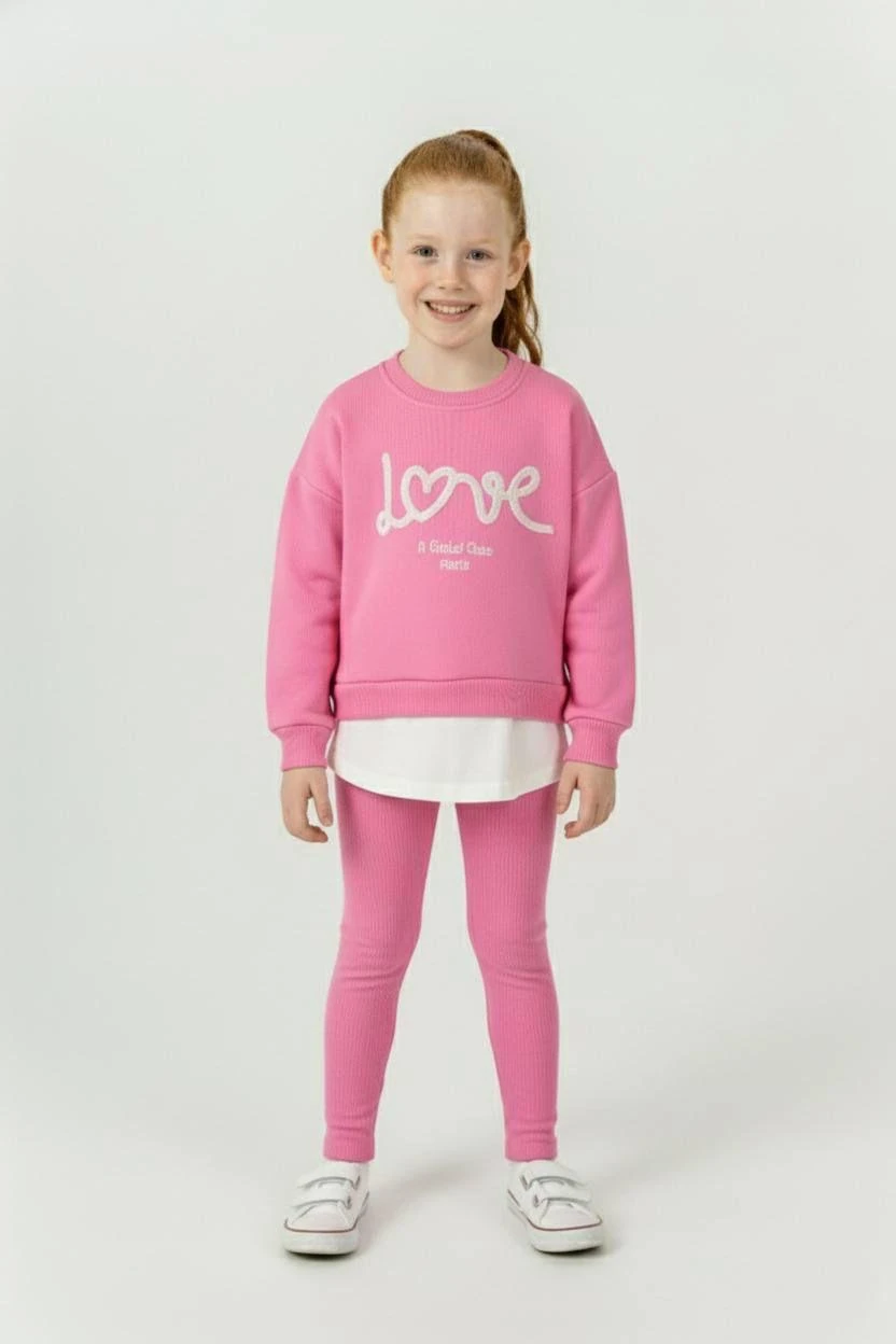 Hrb LOVE Taytlı 3 ip şardonlu Kız Takım