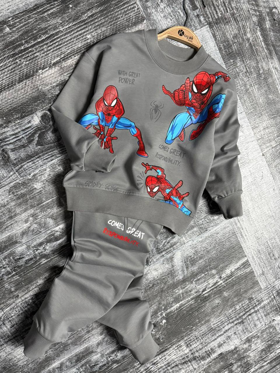 1326 Spiderman Efsane 2li Takım - Gri
