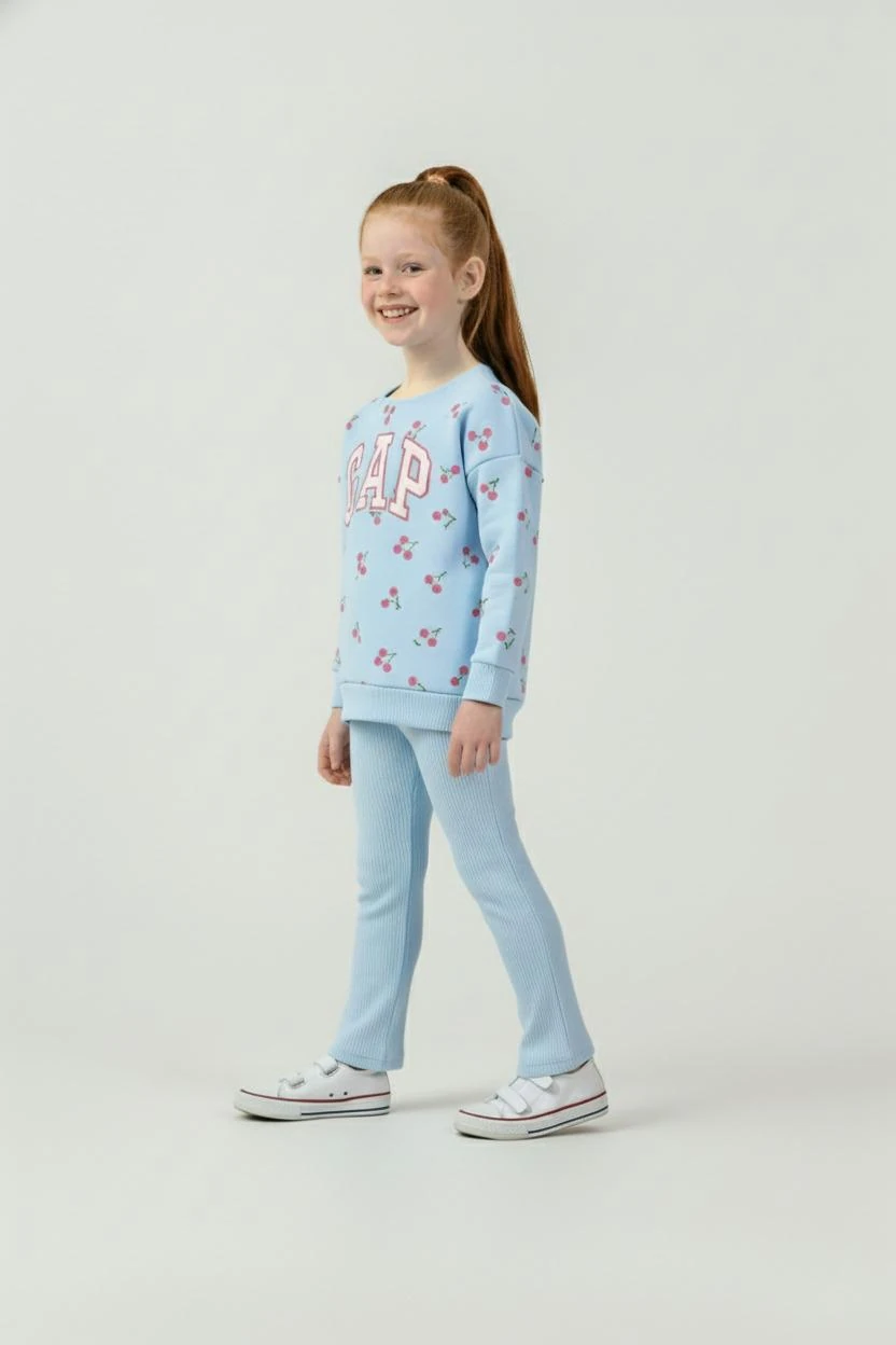 Hrb GAP Vişne baskı 3 ip şardonlu Kız Takım