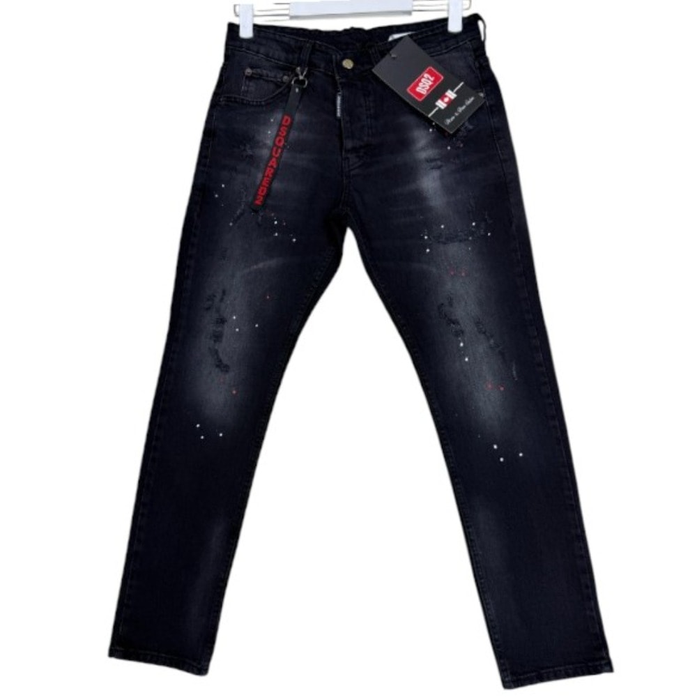 Dsquared2 Pantolon Black Boyalı Model Kırmızı