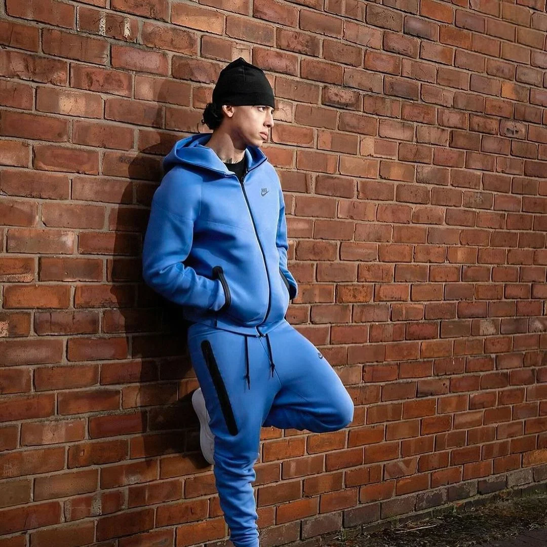 NIKE Tech Fleece 2024 Windrunner Tracksuit Royal Blue Jogger