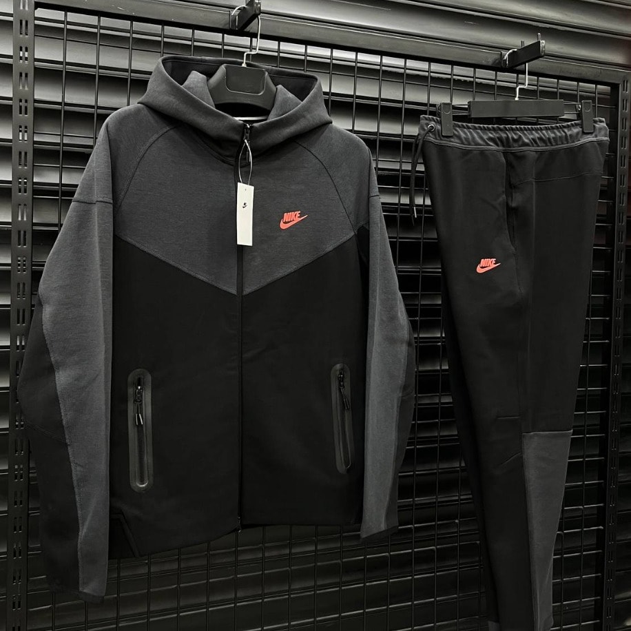NIKE Tech Fleece 2024 Windrunner Grey Black Hoddie