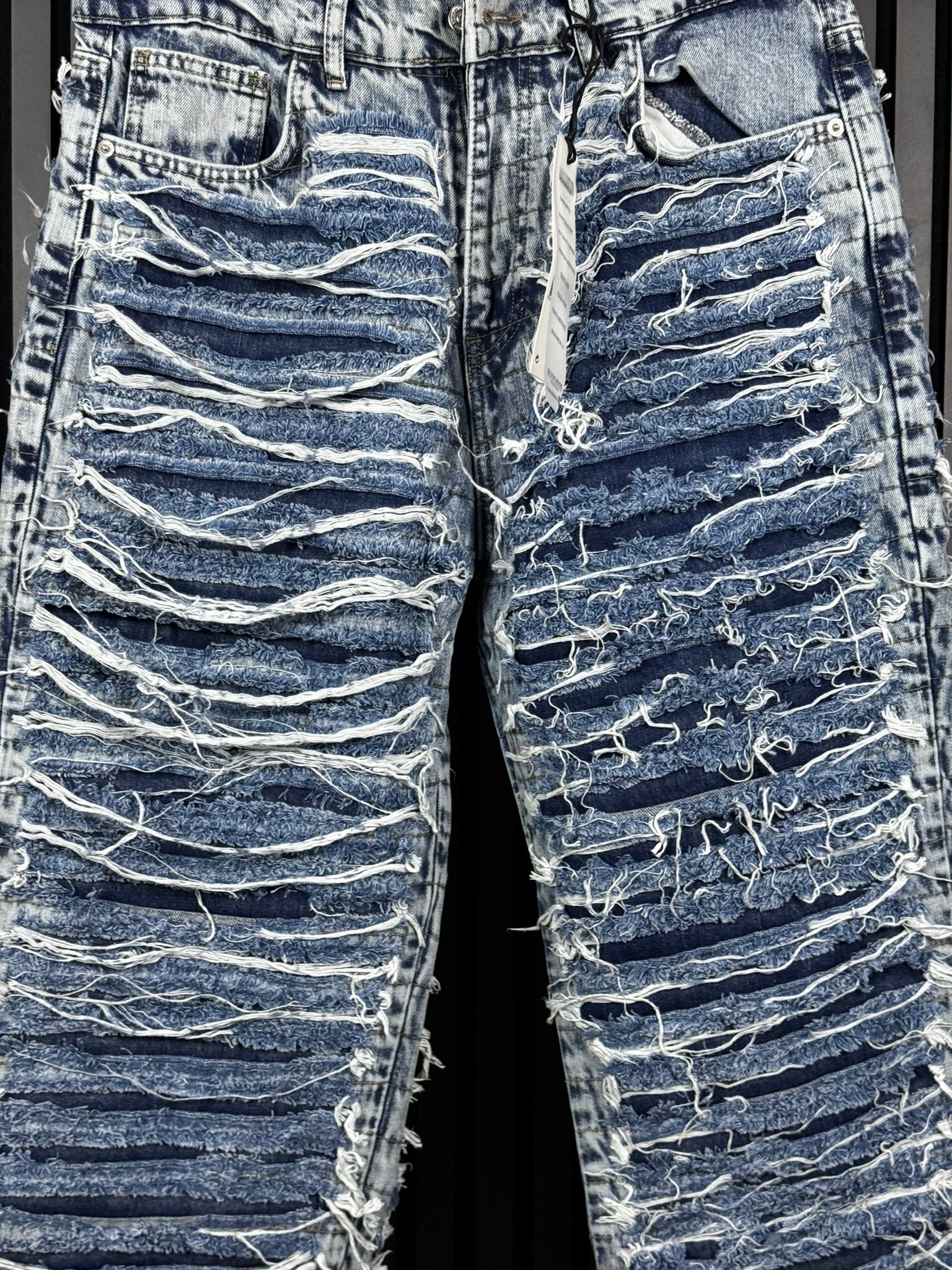 Blue Baggy Flared Jeans