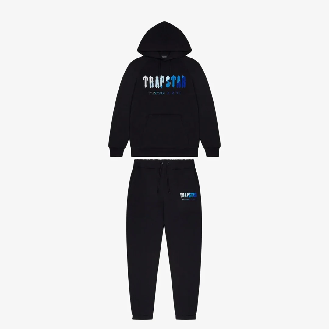 Trapstar Chenille Tracksuit Black Blue 